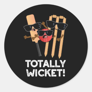 Totwicket Funny Sports Cricket Puck Dark BG Runder Aufkleber