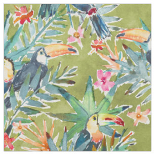 TOUCADISE üppige tropische Palme Toucan Stoff
