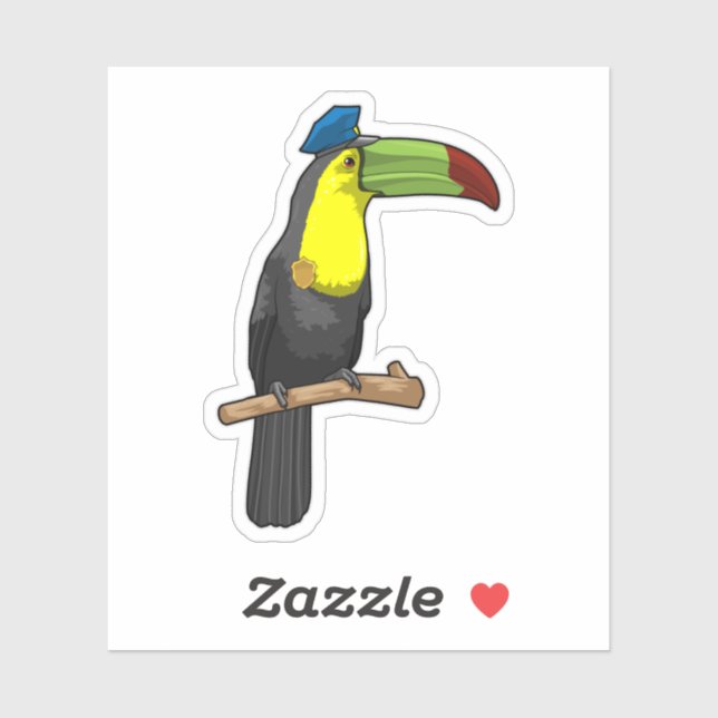 Toucan als Polizeibeamte Aufkleber (Blatt)