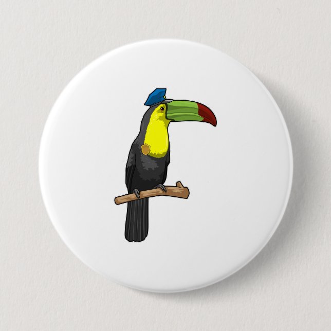 Toucan als Polizeibeamte Button (Vorderseite)