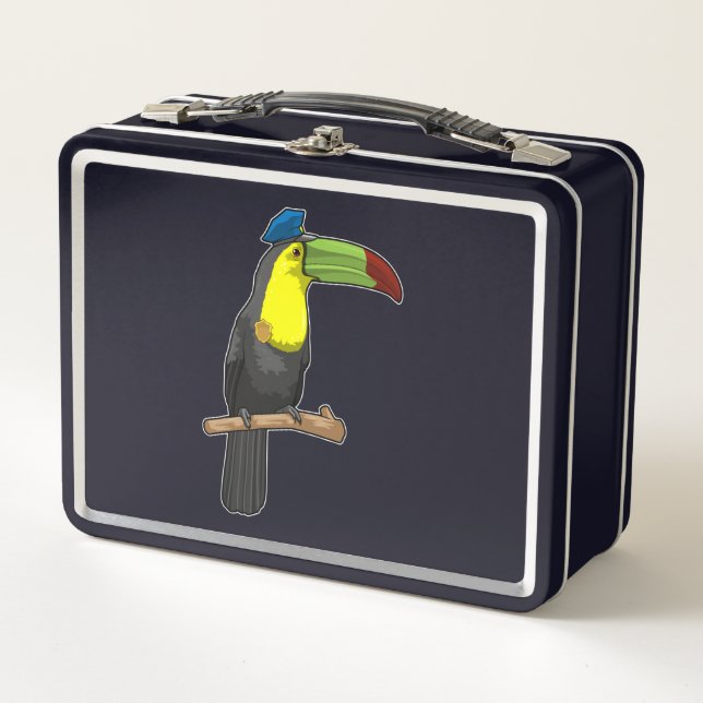 Toucan als Polizeibeamte Metall Brotdose (Vorderseite)