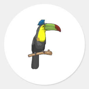 Toucan als Polizeibeamte Runder Aufkleber