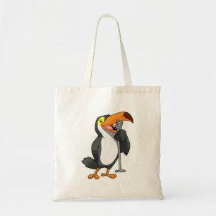Toucan bei Musik mit Mikrofon Tragetasche