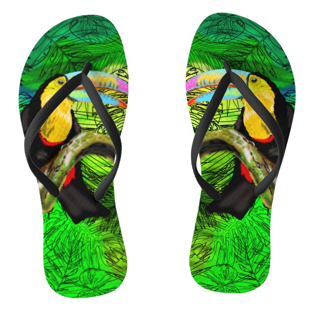 Toucan Bird Flip Flops Toco (Fußbett)