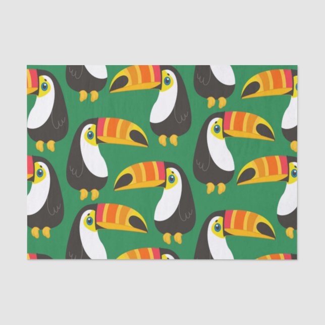 Toucan Bird Orange Beak Natural Green Animal Seidenpapier (Vorderseite)