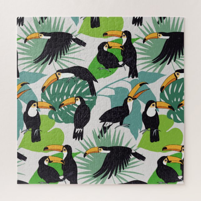 Toucan Bird: Palm Blätter Pattern (Vertikal)