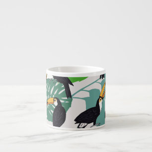 Toucan Bird: Palm Blätter Pattern Espressotasse