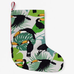 Toucan Bird: Palm Blätter Pattern Kleiner Weihnachtsstrumpf