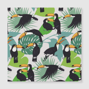 Toucan Bird: Palm Blätter Pattern Magnetkarte