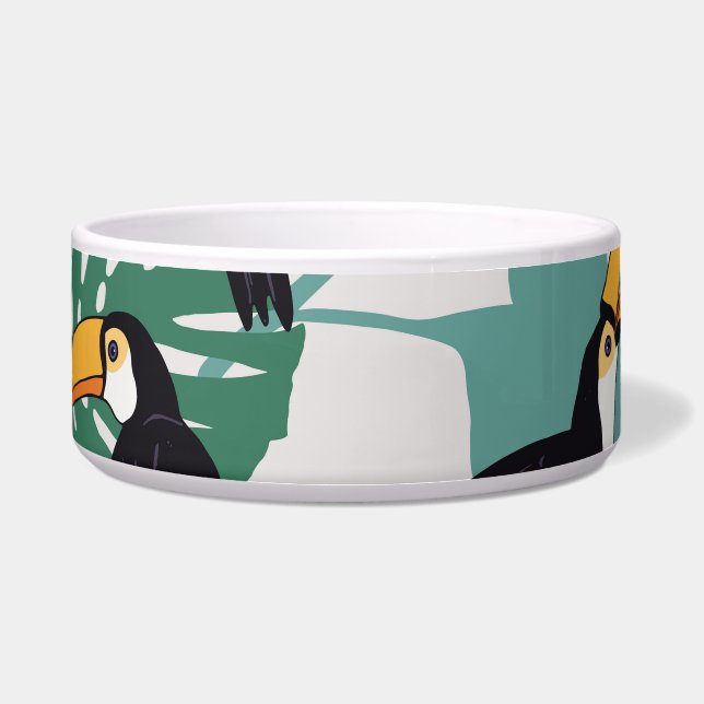 Toucan Bird: Palm Blätter Pattern Napf (Vorderseite)