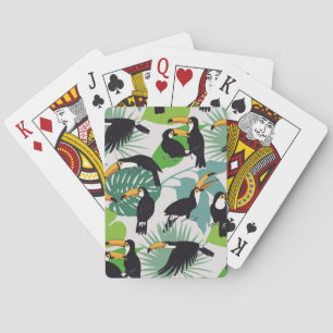 Toucan Bird: Palm Blätter Pattern Spielkarten