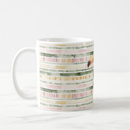 Toucan Bird Pink Green Stripes Kaffeetasse