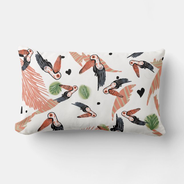Toucan Birds Summer Tropical Greenerity Art Lendenkissen (Vorderseite)