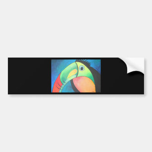 Toucan Childlike Cartoon Painting Autoaufkleber