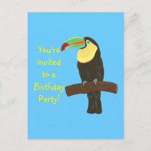 Toucan coloré Invitations d'anniversaire sur carte