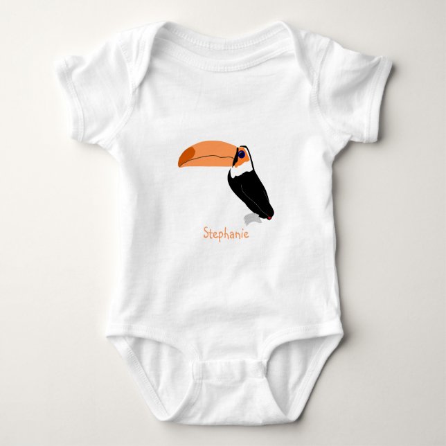 Toucan Design Personalisiert Baby Strampler (Vorderseite)