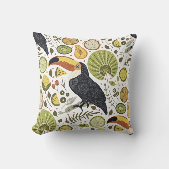 Toucan Dreams Throw Kissen (Vorderseite)