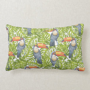 Toucan Dschungel-Vogel-Baum-Muster Lendenkissen