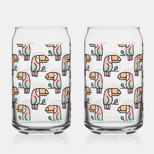 Toucan-Dschungelpastellmuster aus Regenbogen-Carto Dosenglas