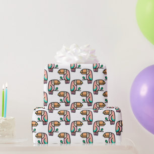 Toucan-Dschungelpastellmuster aus Regenbogen-Carto Geschenkpapier
