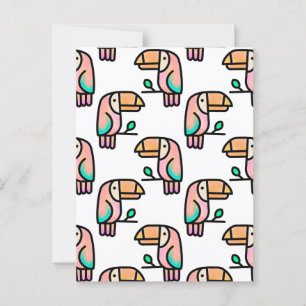 Toucan-Dschungelpastellmuster aus Regenbogen-Carto Postkarte
