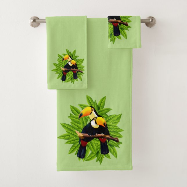 Toucan Duo Green Badhandtuch Set (Insitu)