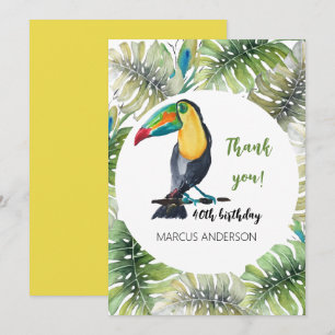 Toucan Exotic Watercolor Illustration Dankeskarte