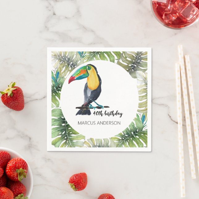 Toucan Exotic Watercolor Illustration Serviette (Beispiel)
