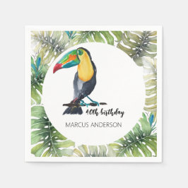 Toucan Exotic Watercolor Illustration Serviette