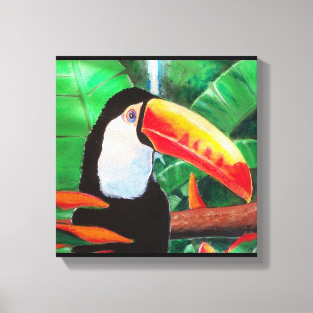 Toucan Exotic Wildlife Bird Wrapped Canvas Art Leinwanddruck (Vorderseite)