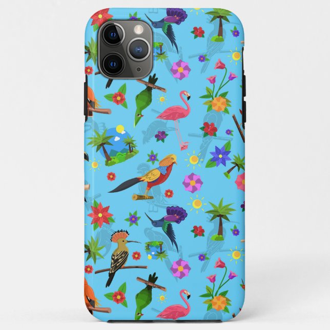 Toucan Flamingo und Arara nahtlose Vogelmuster Case-Mate iPhone Hülle (Rückseite)