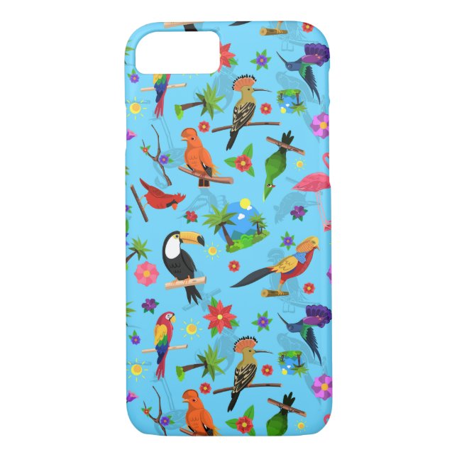 Toucan Flamingo und Arara nahtlose Vogelmuster Case-Mate iPhone Hülle (Rückseite)