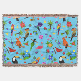 Toucan Flamingo und Arara nahtlose Vogelmuster Decke