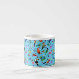 Toucan Flamingo und Arara nahtlose Vogelmuster Espressotasse