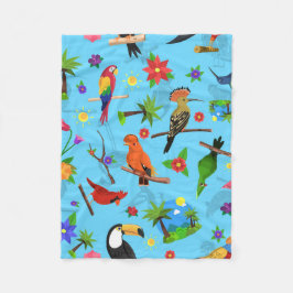 Toucan Flamingo und Arara nahtlose Vogelmuster Fleecedecke