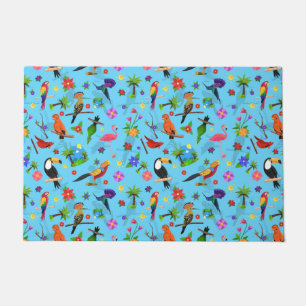 Toucan Flamingo und Arara nahtlose Vogelmuster Fußmatte