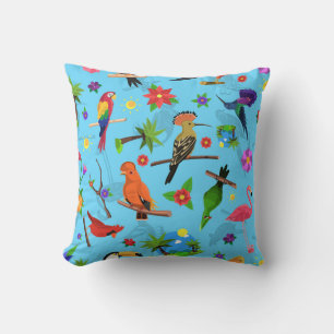 Toucan Flamingo und Arara nahtlose Vogelmuster Kissen