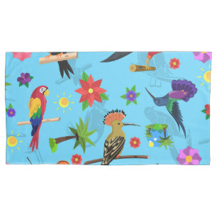 Toucan Flamingo und Arara nahtlose Vogelmuster Kissenbezug