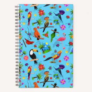 Toucan Flamingo und Arara nahtlose Vogelmuster Notizbuch