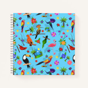 Toucan Flamingo und Arara nahtlose Vogelmuster Notizbuch