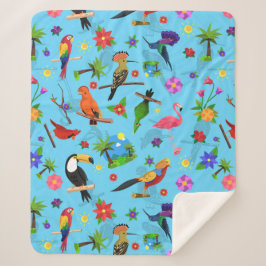 Toucan Flamingo und Arara nahtlose Vogelmuster Sherpadecke