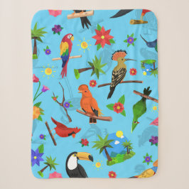 Toucan Flamingo und Arara nahtlose Vogelmuster Sherpadecke