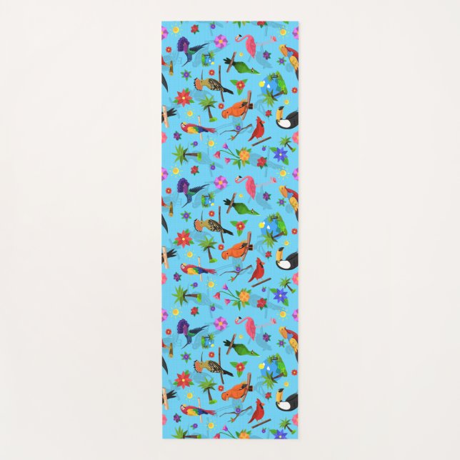 Toucan Flamingo und Arara nahtlose Vogelmuster Yogamatte (Vorderseite)