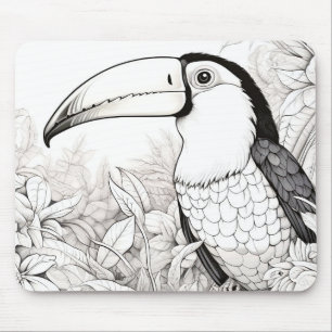 Toucan Friedlich Nature Prairie Sketch Zeichnend K Mousepad