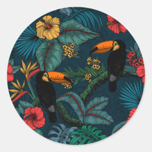 Toucan garden 2 runder aufkleber
