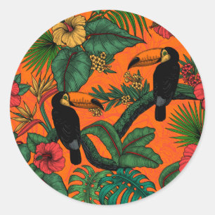 Toucan Garden Runder Aufkleber