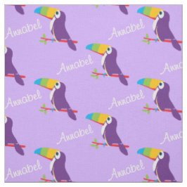 Toucan Graphic Voice Art mit dem Namen lila Tuche Stoff