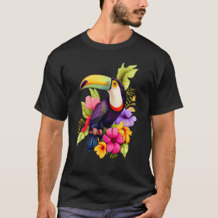 Toucan Hibiskus Blume Herren Frauen Kinder Sommer T-Shirt