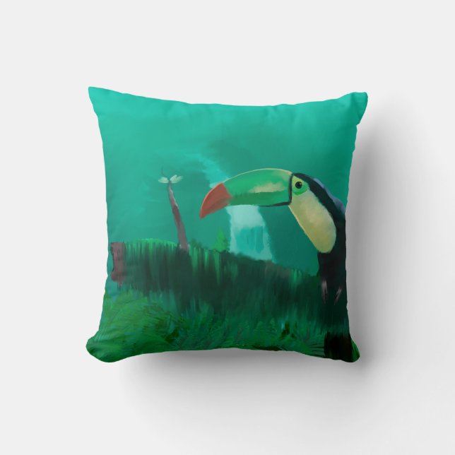 Toucan im Regenwald Kissen (Vorderseite)