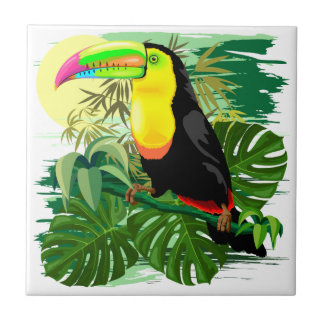 Toucan in grünem Amazonas-Gebiet Regenwald Fliese